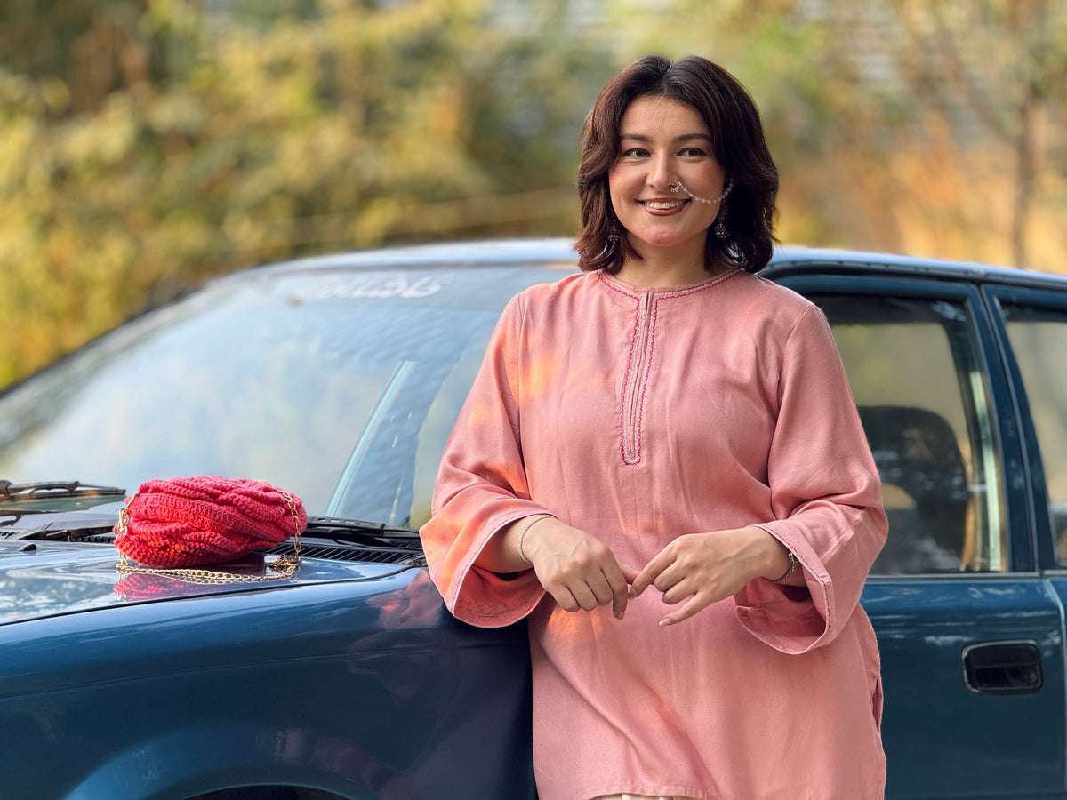 Blush Muse – Embroidered Two-Piece Suit