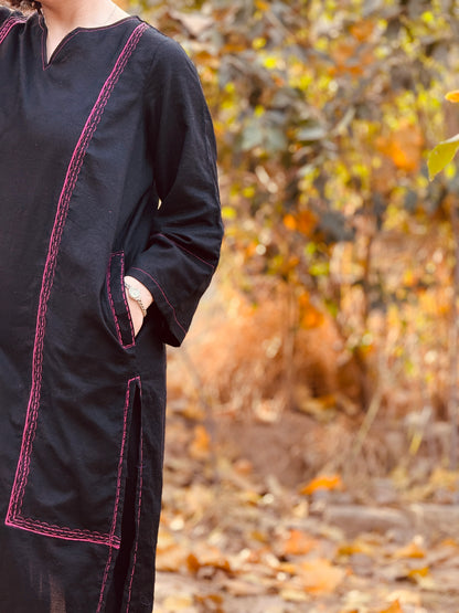 Black Khaddar 2-Piece Suit