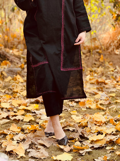 Black Khaddar 2-Piece Suit