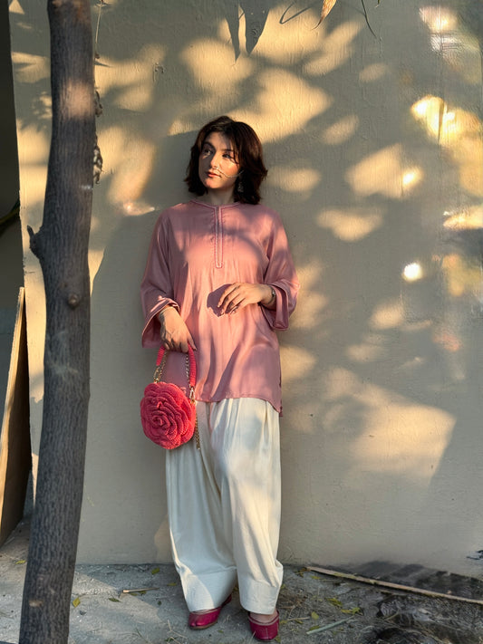 Blush Muse – Embroidered Two-Piece Suit